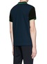 Back View - Click To Enlarge - MC Q - Contrast sleeve cotton piqué polo shirt