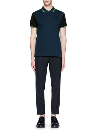 Figure View - Click To Enlarge - MC Q - Contrast sleeve cotton piqué polo shirt