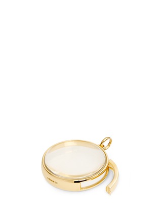 Detail View - Click To Enlarge - LOQUET LONDON - 14k yellow gold rock crystal round locket - Large 22mm