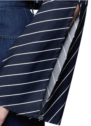 Detail View - Click To Enlarge - 72723 - Stripe bell sleeve tie-front poplin top