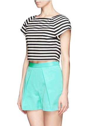 Front View - Click To Enlarge - ALICE & OLIVIA - Stripe pattern crop top