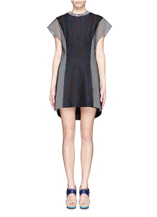 Main View - Click To Enlarge - 3.1 PHILLIP LIM - Jewel neckline mesh cloqué dress