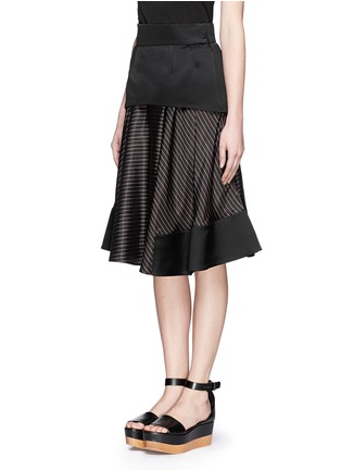 Front View - Click To Enlarge - SACAI - Peplum layer pinstripe skirt