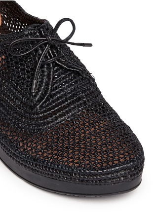 Detail View - Click To Enlarge - CLERGERIE - 'Vicolei' woven raffia wedge lace-ups