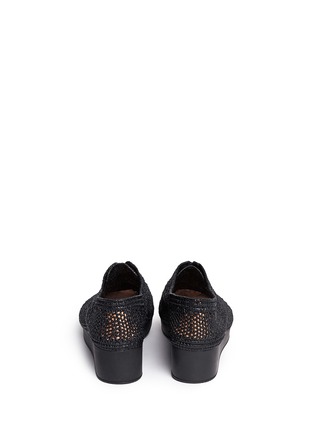 Back View - Click To Enlarge - CLERGERIE - 'Vicolei' woven raffia wedge lace-ups
