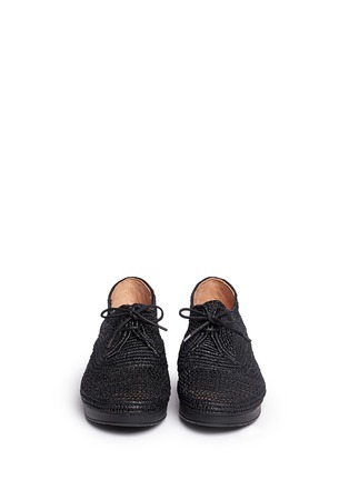 Figure View - Click To Enlarge - CLERGERIE - 'Vicolei' woven raffia wedge lace-ups