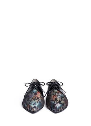 Figure View - Click To Enlarge - CLERGERIE - Plume print suede lace-up shoes