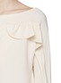 Detail View - Click To Enlarge - CHLOÉ - Ruffle trim textured cady blouse 