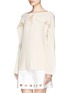 Front View - Click To Enlarge - CHLOÉ - Ruffle trim textured cady blouse 