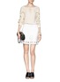 Figure View - Click To Enlarge - CHLOÉ - Ruffle trim textured cady blouse 