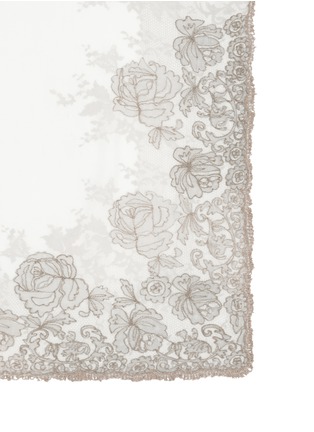 Detail View - Click To Enlarge - FALIERO SARTI - Floral lace print embroidery cotton-silk scarf