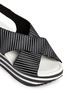Detail View - Click To Enlarge - PEDDER RED - Stripe flatform suede cross strap sandals