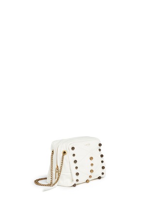 Front View - Click To Enlarge - LANVIN - 'Baby Sugar' metal pearl leather crossbody bag