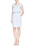Figure View - Click To Enlarge - ARMANI COLLEZIONI - Pleat layer silk crepe dress