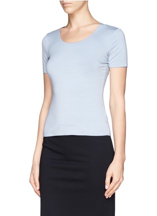 Front View - Click To Enlarge - ARMANI COLLEZIONI - Stretch jersey T-shirt