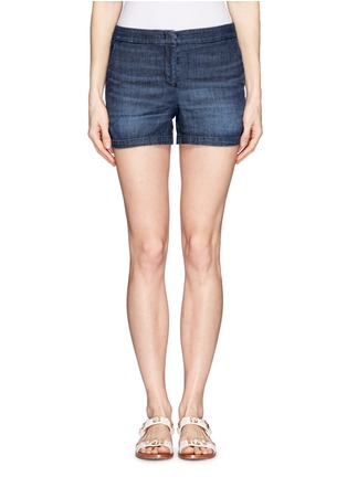 Main View - Click To Enlarge - ARMANI COLLEZIONI - Whisker effect denim shorts