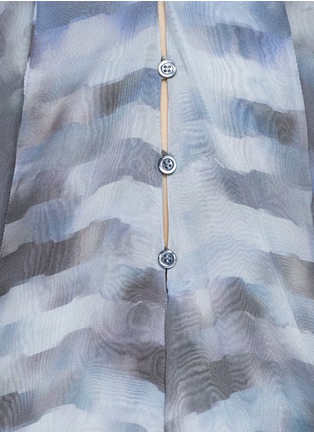 Detail View - Click To Enlarge - ARMANI COLLEZIONI - Blurred geometric print belted chiffon dress