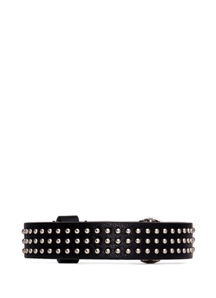 Back View - Click To Enlarge - ALEXANDER MCQUEEN - Skull nappa leather bracelet