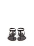 Figure View - Click To Enlarge - ALEXANDER MCQUEEN - Skull charm chain leather thong sandals