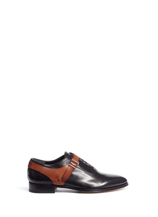 Main View - Click To Enlarge - ALEXANDER MCQUEEN - Harness leather Oxfords