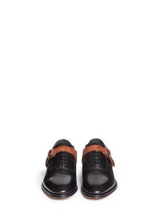 Figure View - Click To Enlarge - ALEXANDER MCQUEEN - Harness leather Oxfords