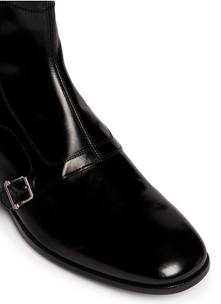 Detail View - Click To Enlarge - ALEXANDER MCQUEEN - Monk strap leather boots