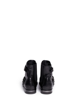 Back View - Click To Enlarge - ALEXANDER MCQUEEN - Monk strap leather boots