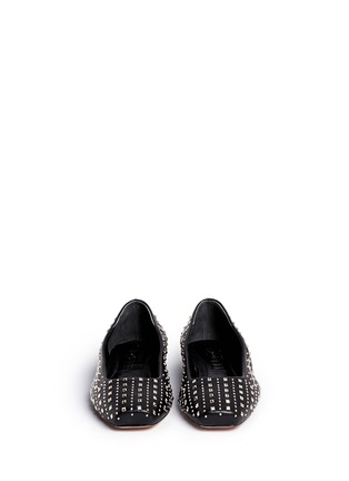 Figure View - Click To Enlarge - ALEXANDER MCQUEEN - Mix stud square toe leather ballerina flats
