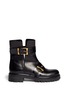 Main View - Click To Enlarge - ALEXANDER MCQUEEN - Split cuff buckle leather combat boots
