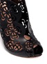 Detail View - Click To Enlarge - ALEXANDER MCQUEEN - V-throat floral perforation leather booties