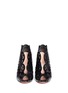 Figure View - Click To Enlarge - ALEXANDER MCQUEEN - V-throat floral perforation leather booties