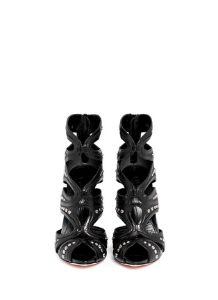 Figure View - Click To Enlarge - ALEXANDER MCQUEEN - Stud cutout leather sandal boots