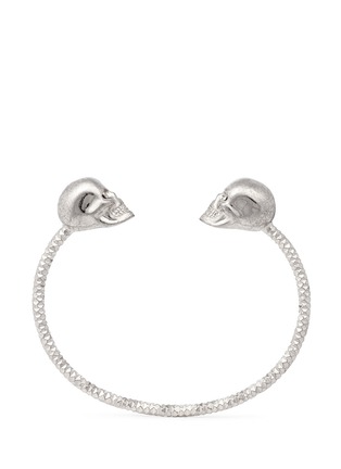 Main View - Click To Enlarge - ALEXANDER MCQUEEN - Twin crystal skull faceted cuff