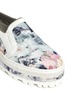 Detail View - Click To Enlarge - MSGM - Floral print canvas flatform slip-ons
