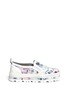 Main View - Click To Enlarge - MSGM - Floral print canvas flatform slip-ons