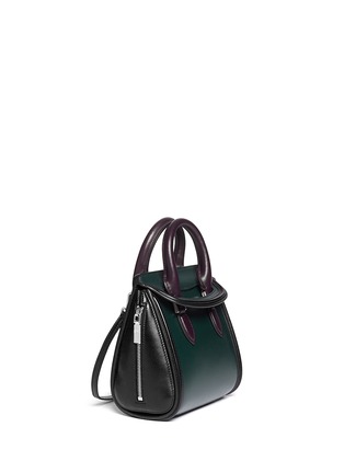 Front View - Click To Enlarge - ALEXANDER MCQUEEN - 'Heroine' mini colourblock leather satchel