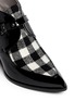 Detail View - Click To Enlarge - MSGM - Check vamp patent leather ankle boots