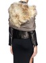 Detail View - Click To Enlarge - CUTULI CULT - Fur panel modal-camel scarf