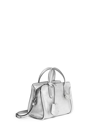 Front View - Click To Enlarge - ALEXANDER MCQUEEN - 'Padlock' mini metallic leather bag