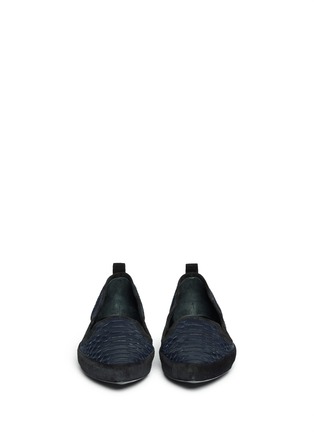 Figure View - Click To Enlarge - PROENZA SCHOULER - Snakeskin effect leather slip-ons