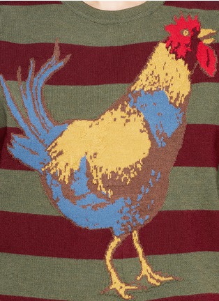 Detail View - Click To Enlarge - STELLA JEAN - 'Zaira' rooster intarsia stripe wool sweater