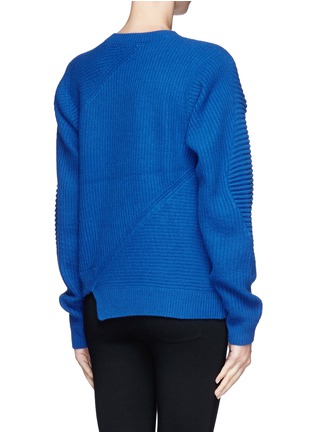 Back View - Click To Enlarge - OPENING CEREMONY - Slash zip alternate wool knit sweater