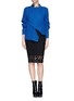 Figure View - Click To Enlarge - OPENING CEREMONY - Slash zip alternate wool knit sweater