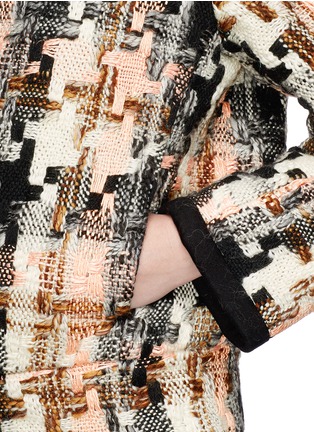 Detail View - Click To Enlarge - SEE BY CHLOÉ - Geometric houndstooth wool blend coat