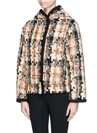 Front View - Click To Enlarge - SEE BY CHLOÉ - Geometric houndstooth wool blend coat
