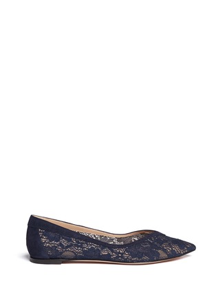 Main View - Click To Enlarge - GIANVITO ROSSI - Lace point toe flats