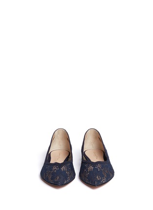 Figure View - Click To Enlarge - GIANVITO ROSSI - Lace point toe flats