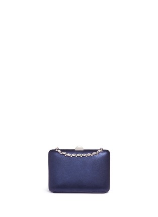 Detail View - Click To Enlarge - RODO - Jewelled necklace glitter satin clutch bag