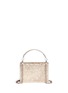 Detail View - Click To Enlarge - RODO - Strass embellished metallic leather crossbody clutch