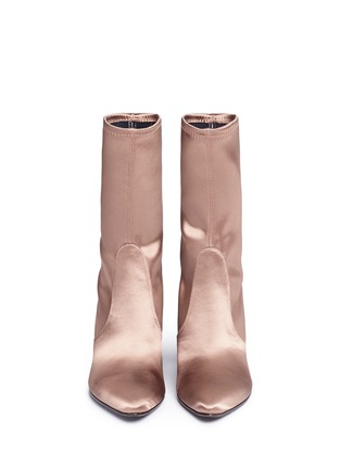 Front View - Click To Enlarge - STUART WEITZMAN - 'Clinger' stretch satin mid calf boots